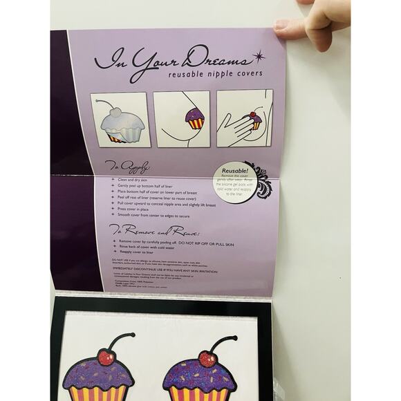 Cupcake Cherry Mardi Gras Nipple Pasties Sexy Cover Breast Glitter Reusable-40 - Picture 3 of 7